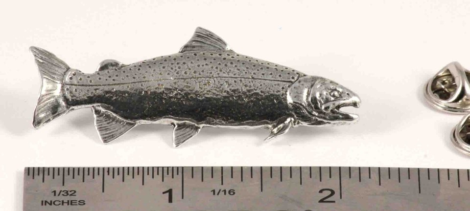 Rainbow Trout Pin, Handmade Fish Pin, Pewter, F001, 2”, Fishing Gift ...