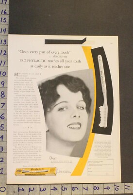 1927 DENTAL PROPHYLACTIC TOOTHBRUSH DENTIST HEALTH BEAUTY TEETH FLORENCE AD WX40