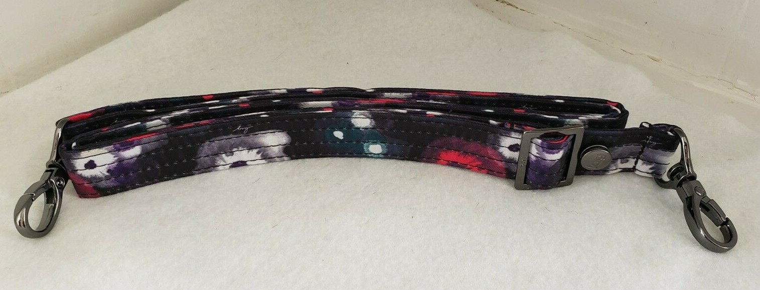 Lug Luggage Strap Black Pink Purple Floral Adjustable Double Lobster Clasp New