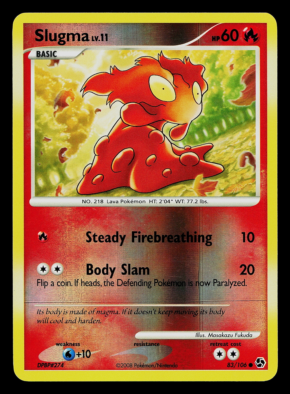 Pokemon Card - Slugma Great Encounters 83/106 Reverse Holo