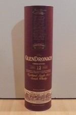 GLENDRONACH SINGLE MALT SCOTCH WHISKY CYLINDER HARD PAPER CASE EMPTY