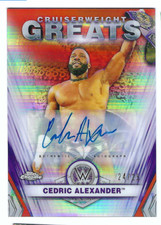 CEDRIC ALEXANDER 2021 WWE TOPPS CHROME CRUSIERWEIGHT GREATS ORANGE AUTO /25