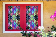 3D Triangle Brick ZHUA713 Window Film Print Sticker Cling Stained Glass UV