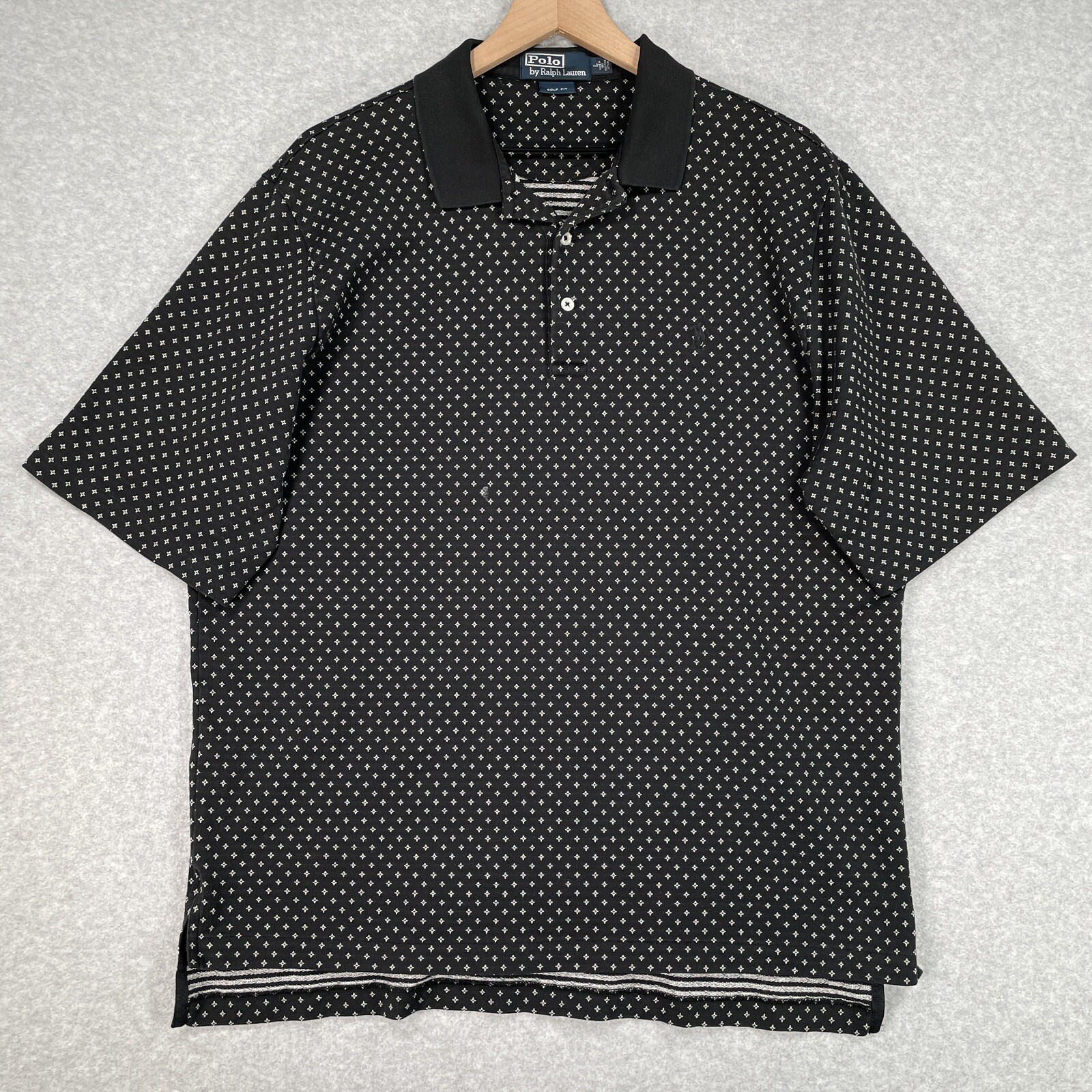 Polo Ralph Lauren Camicia da Uomo Large Nera Fit Golf Maniche Corta Pony Preppy