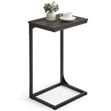 C Shaped End Table Side Table for Sofa Couch Table with Metal Frame Small TV