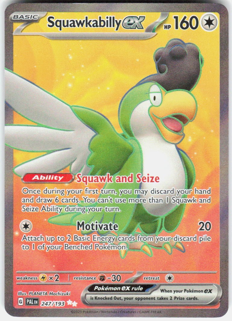Squawkabilly ex 247/193 Ultra Rare Paldea Evolved Pokemon Holo Near Mint