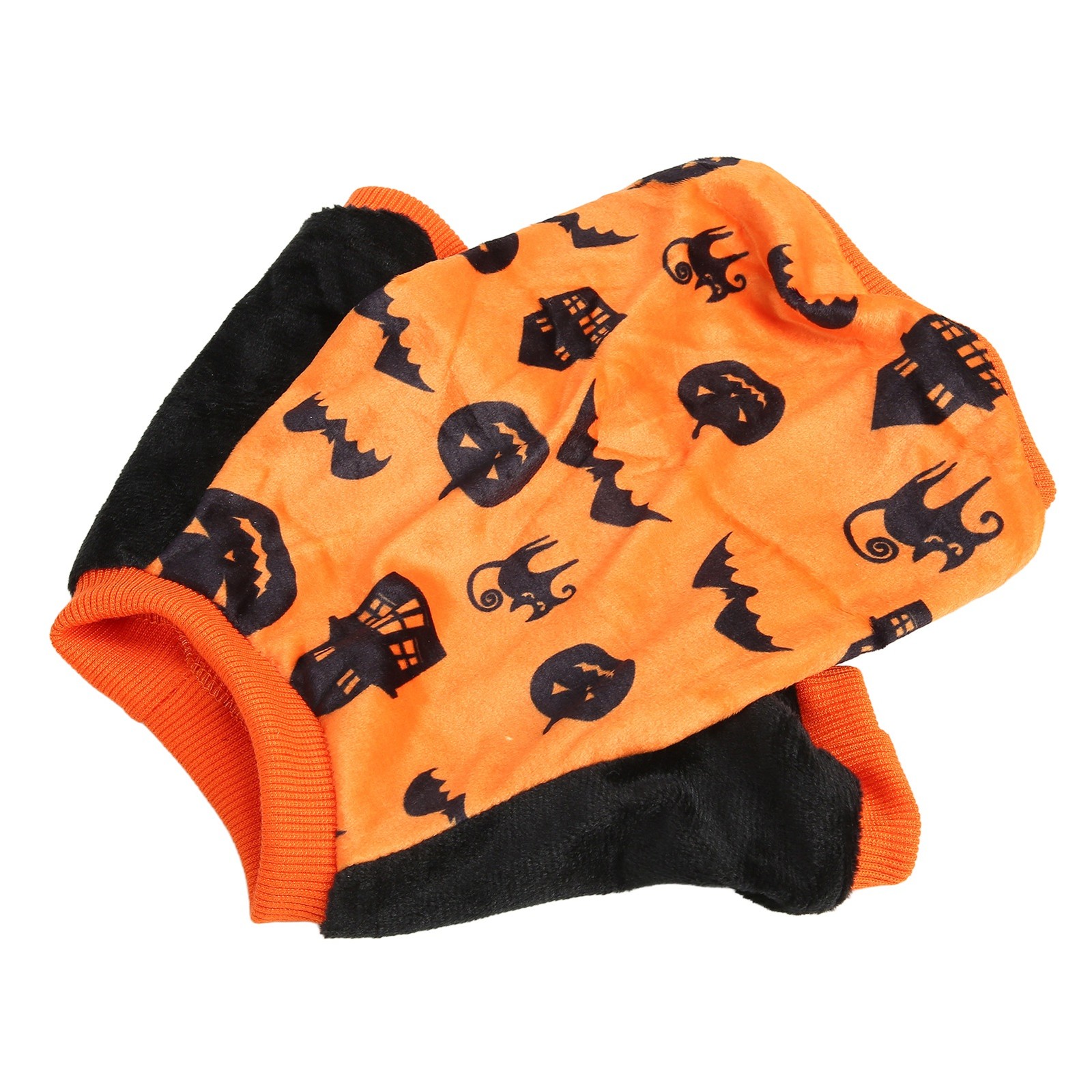 Elastic Halloween Pet Costume Shirt Soft Plush Dog Pumpkin Shirt Excellent