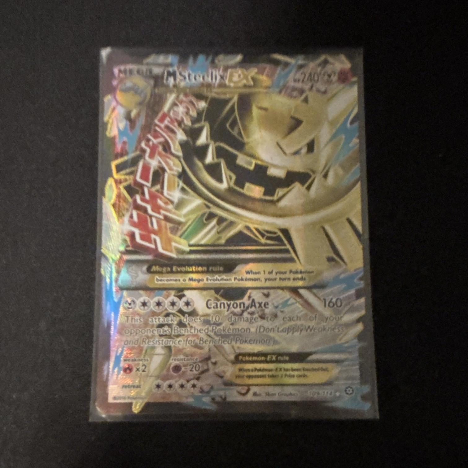 The Pokémon Company M Steelix EX 109/114 Steam Siege Mega Full Art Holo 240HP