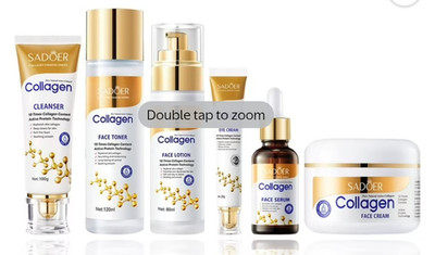 SADOER Collagen Firming Skin Care Set Cleanser Toner Lotion Eye Cream Serum