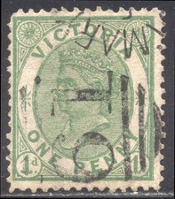 VICTORIA #133 Used - 1878 1p Green on Gray ($85)