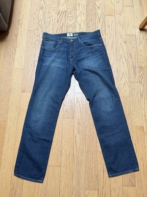 Quiksilver Regular Straight Jeans Men s 36x32 Blue Dark Wash Denim Button Fly