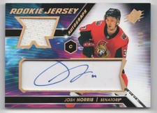 2020-21 SPx Rookie Auto Jersey Gold Spectrum Josh Norris Auto 10/49 Ottawa