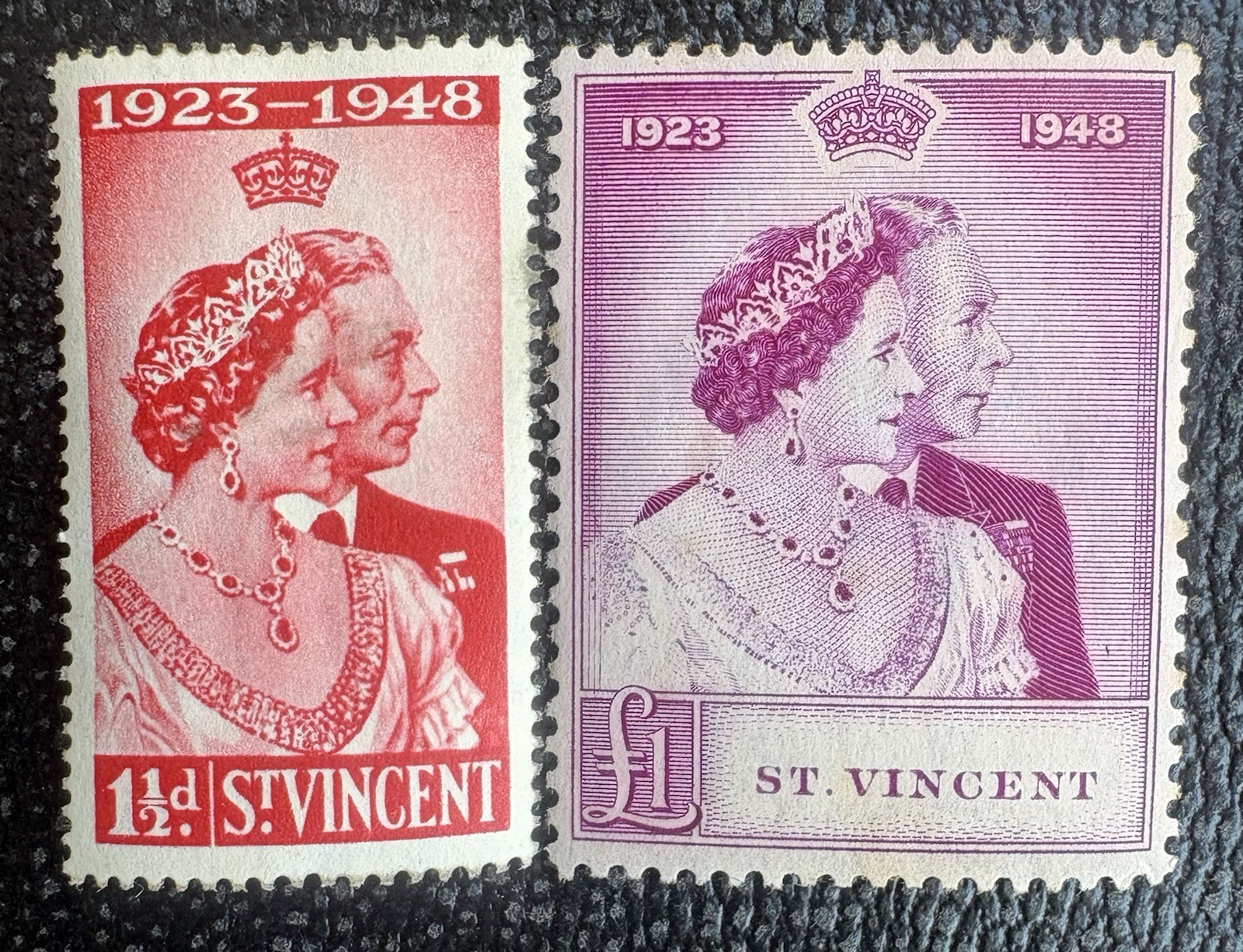 St, Vincent: 1948 Royal Wedding Ann. SC# 154-155 Complete set of 2. # 01-01164