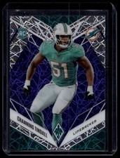 Channing Tindall 2022 Panini Phoenix #173 Purple Lazer Rookie /99 Miami Dolphins