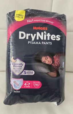 🔥Huggies Dry Nites Pyjama Pants Girls Age 4-7 Nappy Drynites