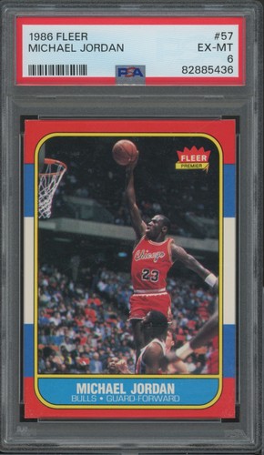 1986 Fleer #57 Michael Jordan Rookie (RC) PSA 6 EX-MT