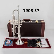 Free ship LT190S-37 Trumpet B Flat Silver Plated Professional Trumpet with Case