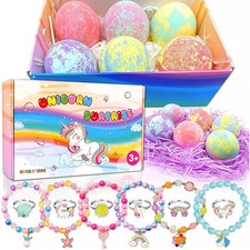 Unicorn Bath Bombs with Surprise Inside for Kids Girls, Bath Bombs Surprise Birt