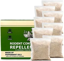 Vamoose Natural Rodent Repellent - 10 Pack Peppermint Oil - Mice & Rat Deterrent