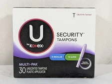 U by Kotex Security Tampons 15 Super 15 Regular - Total 30Ct 