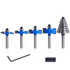 MNA 4Pcs Rabbet Router Bits 1/4" Shank 1/16", 1/8", 3/16", 1/4", 5/16", 3/8"