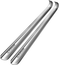 ZOMAKE Metal Shoe Horn Long Handle for Seniors 16.5 Inch,Long Shoehorn Stainless