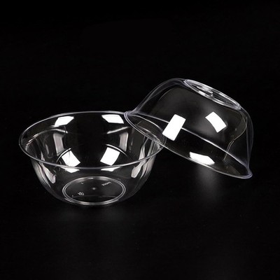 13.5 oz (400ml) Clear Hard Disposable Plastic Food Bowls, Ice Cream Dessert