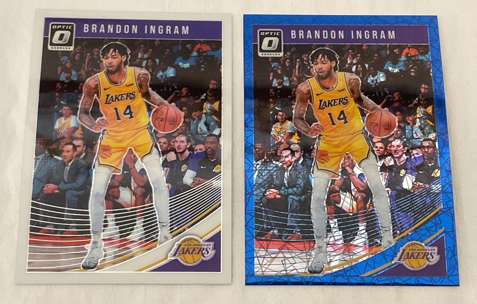 BRANDON INGRAM (2)  2018-19 Panini Donruss Optic Base & BLUE VELOCITY Cards