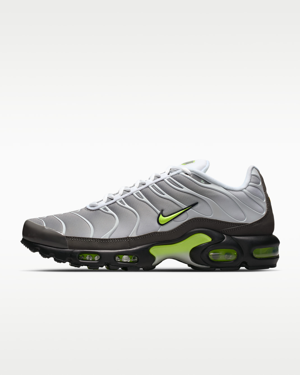 Nike Air Max Plus White Pearl Gray Black Neon Yellow IQ0288-100