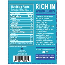 Unsweetened Dried Blueberries, All Natural Fruit Snack