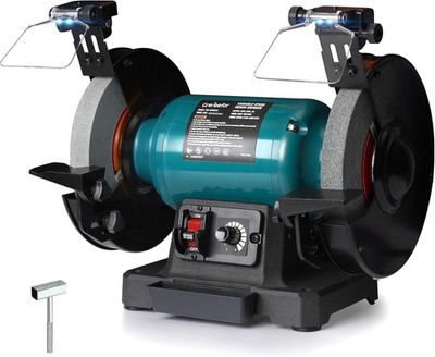 6'' Variable Speed Bench Grinder 1725 3450 RPM Brushless Motor LED Light