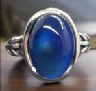 Silver-tone Mood Ring Color Change  And Chart Size 10 New Free Ship C441