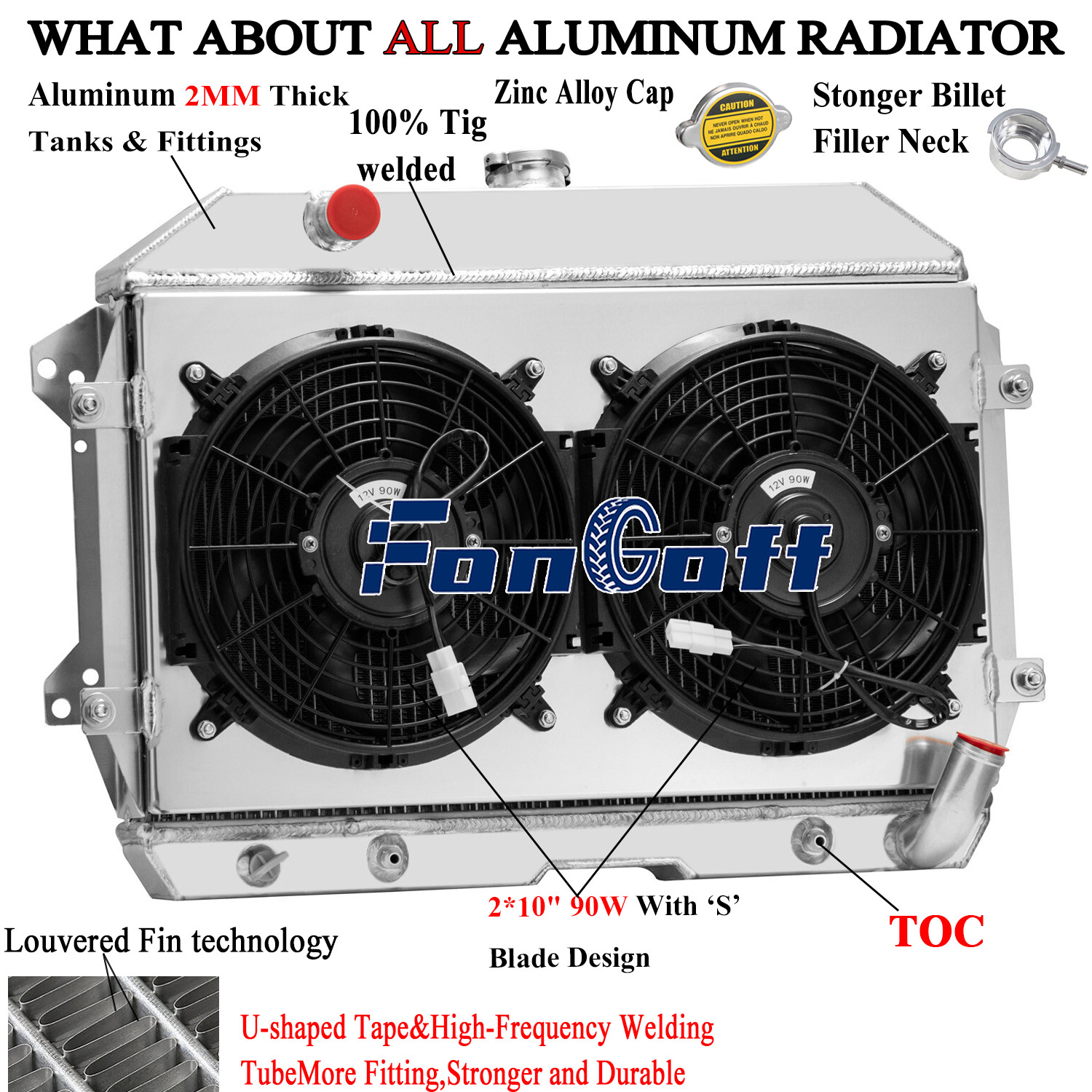 3 Row Radiator Shroud Fan For 1970-1975 Nissan Datsun 240Z 260Z 2.6L 2.4L l6