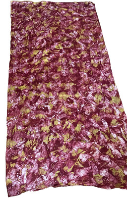 Batik Cotton Fabric Maroon Gold  Print 4 yards  x 39 
