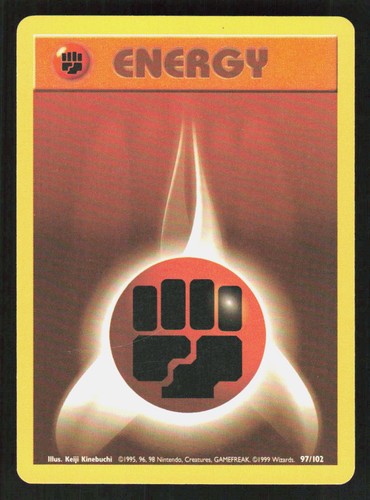 Pokemon Fighting Energy 97/102 Common Base Set Unlimited (LP)