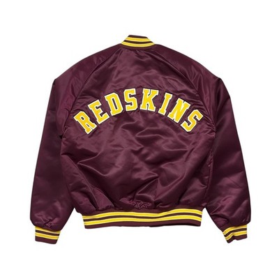 VTG 90s NFL WASHINGTON REDSKINS LOCKER LINE SATIN JACKET SPELL OUT SIZE M