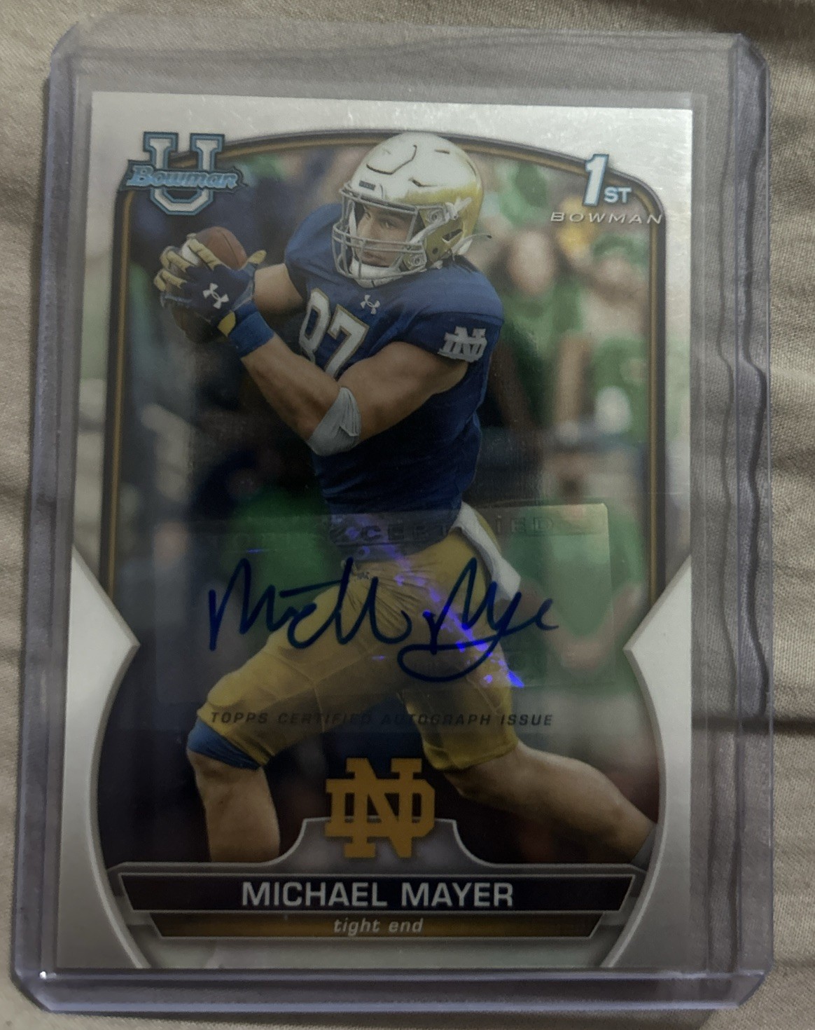 2022 Bowman University Chrome Chrome Prospect Autographs Michael Mayer #41