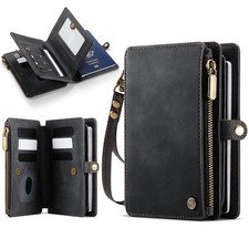 Zipper Closure Passport Holder Wallet Travel Case Secure Credit Card Organizer
