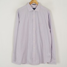 GANT EASY CARE BROADCLOTH FITTED Men's Shirt Size 3XL Purple Cotton Check