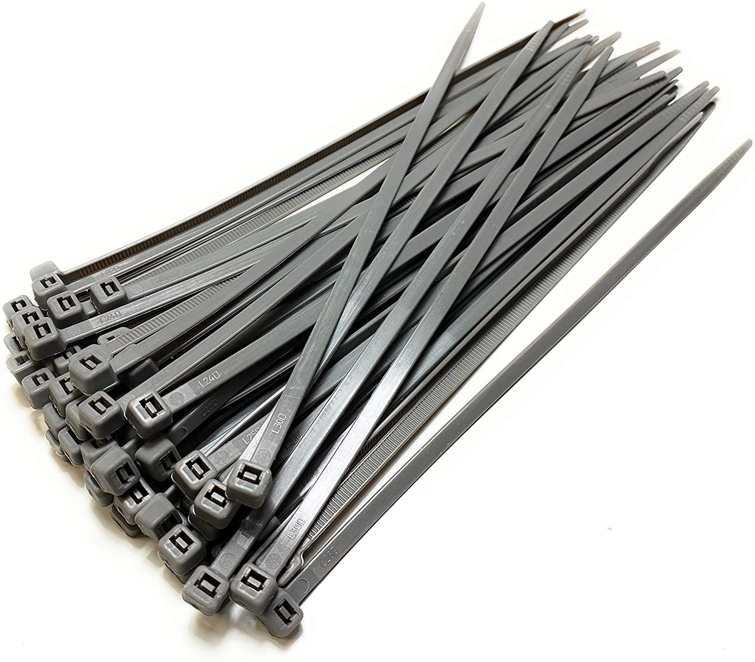 Grey Nylon Cable Ties 200mm x 4.8mm Pack of 50 Nylon Zip Ties
