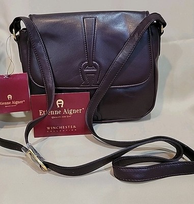 NWT Vintage Etienne Aigner Burgundy Leather Winchester Collection Crossbody Bag