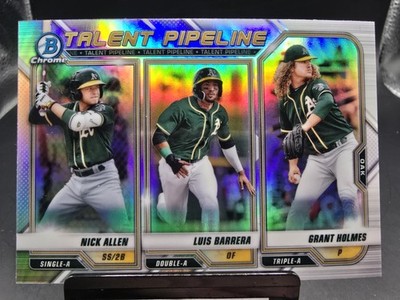 2021 Bowman #TP-OAK Luis Barrera Nick Allen Grant Holmes Chrome Talent Pipeline
