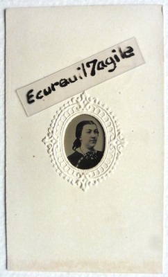 FERROTYPE photo portrait femme ESTABROOKE'S GALLERY 364 Fulton Street BROOKLYN