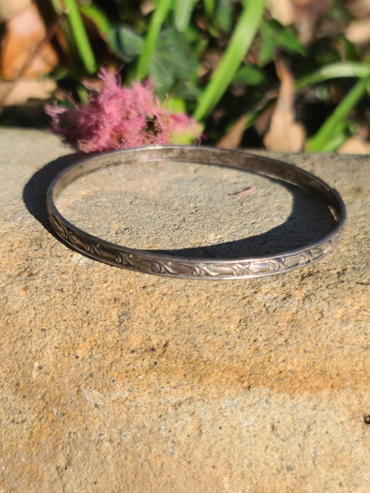 Vintage Sterling 925 Solid Silver Bangle Bracelet… - image 4