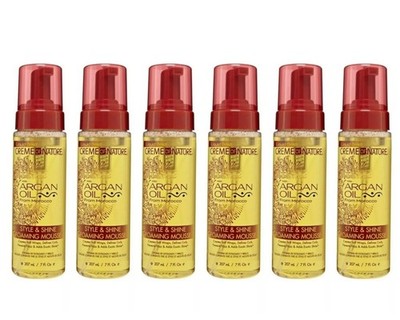 Creme Of Nature Arganöl Style & Shine Foaming Mousse 207ml 6er Pack.