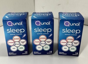 3x Qunol Sleep Support Dietary Supplement 14 Capsules Exp. 3/2026 Ship