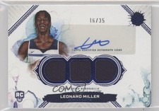 2023-24 Motif Rookie Triple Relic Ultramarine Blue 16/35 Leonard Miller Auto dq2