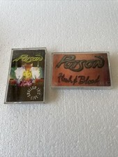 POISON 2 Cassette Tape Lot Metal Flesh  Blood  Open Up And Say Ahh