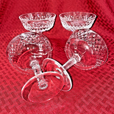 WATERFORD ALANA CHAMPAGNE COUPES / TALL SHERBETS SET OF 4  -3- SETS AVAIL