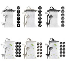 High Pressure Rainfall Shower Head with Handheld Spray Adjustable Slide Bar